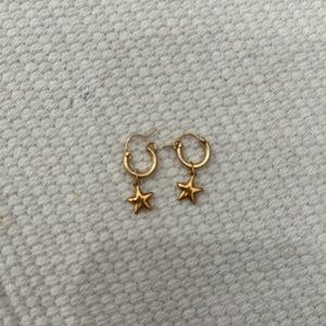 Gold Huggie with Star Detail